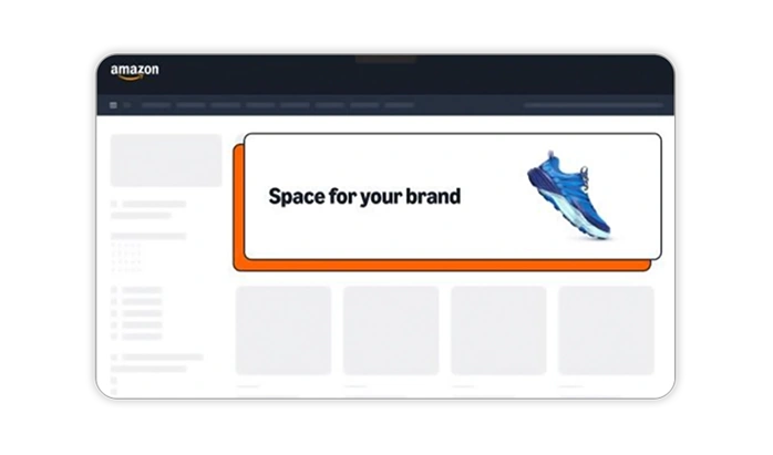 Amazon advertising management visual showing Sponsored Display ads for brand retargeting and increased visibility on and off Amazon.
